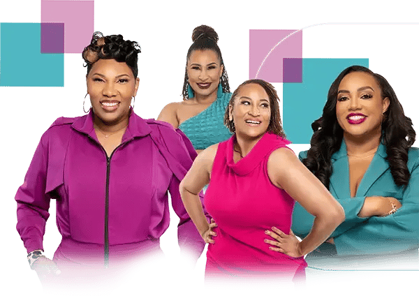 Collage of 4 black woman smiling.